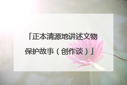 正本清源地讲述文物保护故事（创作谈）